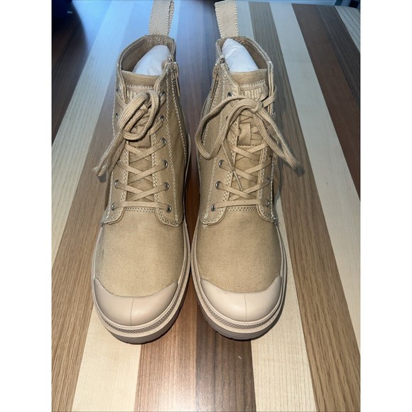 Palladium Women's Pallabase Twill Boot, Style#96907-227-M, Size 8  Caramel - Picture 1 of 4